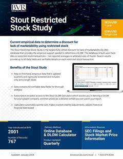 Stout Restricted Stock Study - Spec Sheet Cover
