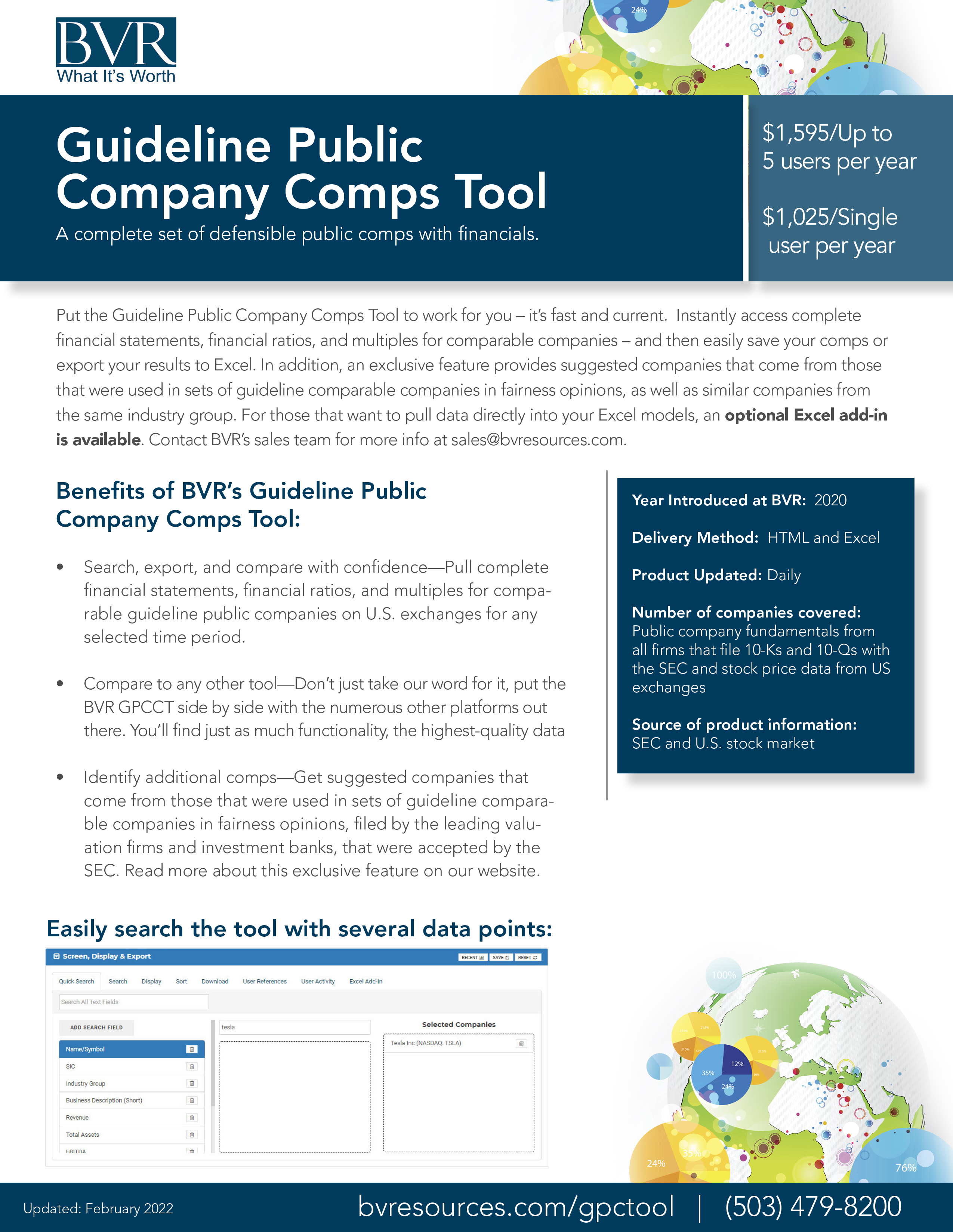Guideline Public Company Tool Product Spec Sheet COVER