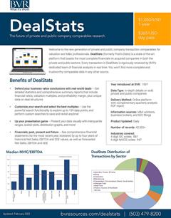 DealStats Product Spec Sheet