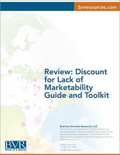 Discount for Lack of Marketability (DLOM) Toolkit Review