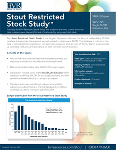 Stout Restricted Stock Study Spec Sheet 