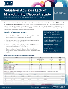 Valuation Advisors Spec Sheet Image