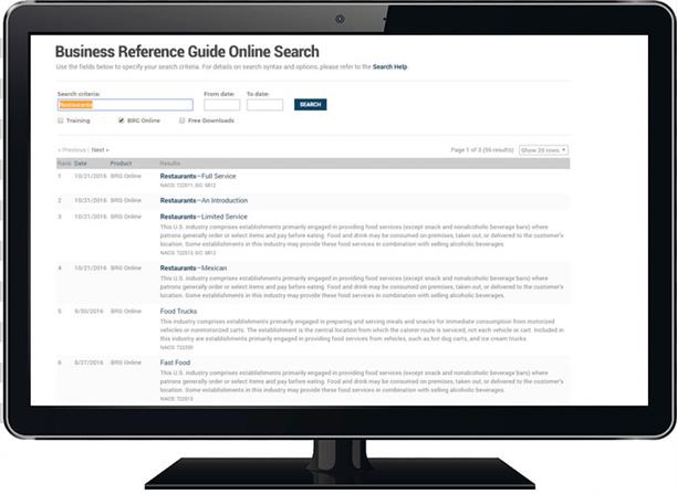 Business Reference Guide Online Screen Shot