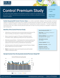 Control Premium Study Spec Sheet Image