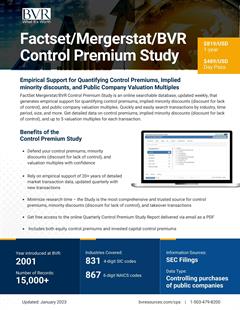 Mergerstat Control Premium Study - Cover